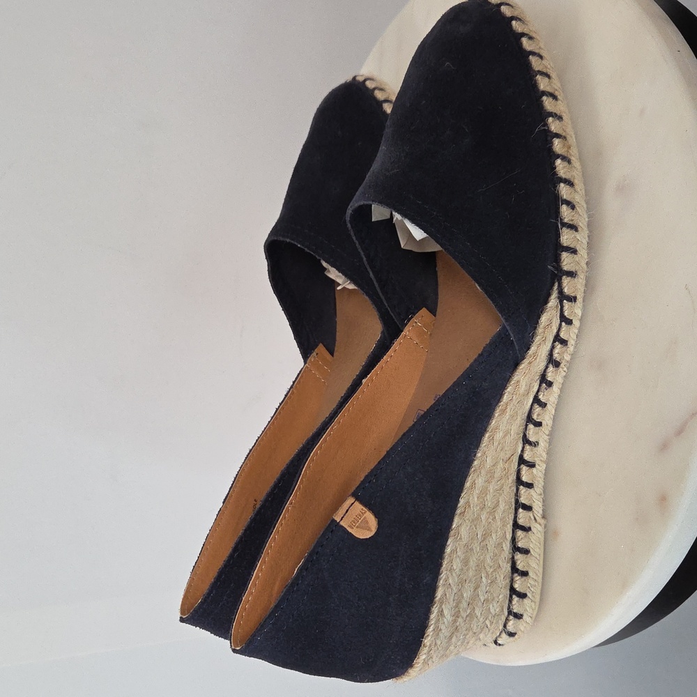 Verbenas Navy Suede Espadrille Wedge Shoes  Size 41 - Picture 3 of 5